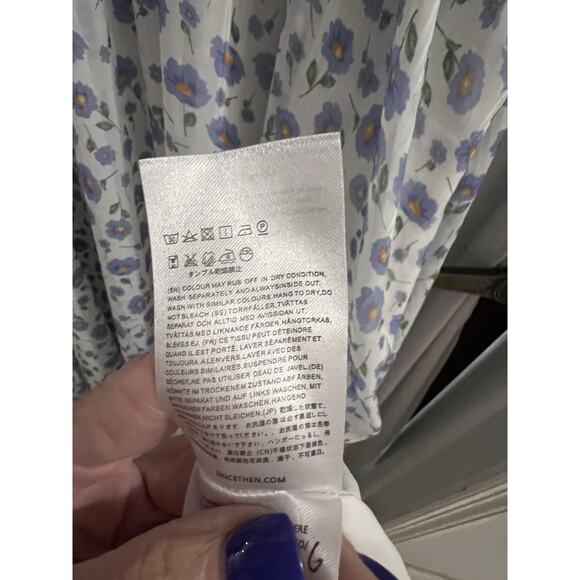 Since Then Purple White Floral Midi Dress Sz L - Picture 7 of 8